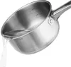 A stainless steel pot with water being poured out of it. Produktbild-Vorschau