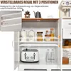 COSTWAY Sideboard Küchenschrank Weiß, Kücheninsel mit Produktbild-Vorschau 4