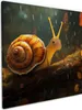 Wallario Premium Leinwandbild Snail on Tree in Größe 50 x Produktbild-Vorschau 1
