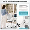 Bürostuhl ergonomisch mit Mesh-Rückenlehne, 90° klappbare Produktbild-Vorschau 2