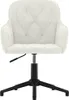 vidaXL Kancelárska stolička Swivel Cream Velvet Náhľad obrázku produktu 3