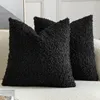 2er Set Kissenbezüge Teddywolle Faux Pelz 60x60 cm Schwarz Produktbild-Vorschau 1