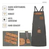 Canvas Arbeitsschürze, Grillschürze BBQ Kochschürze Art Produktbild-Vorschau 4
