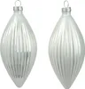 Christbaumschmuck Glas Olive 13cm 3 Stück geriffelt - Produktbild-Vorschau 1