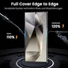 A smartphone screen protector is shown with marketing text highlighting its features. Produktbild-Vorschau
