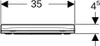 A technical drawing showing dimensions of a product. Anteprima dell’immagine prodotto