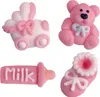 16 Zuckerfiguren für Taufe | mit rosa Streudekor Produktbild-Vorschau 7