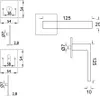 Technical drawings and dimensions of a door handle set. Produktbild-Vorschau