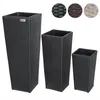 Set de 3 pots de fleurs polyrotin noir cache-pot pot Voir les images du produit 1