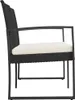 Panca da giardino a 2 posti con cuscini in rattan PP nero Anteprima dell’immagine prodotto 4