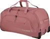 A rose-colored travel bag with wheels and handles, shown against a white background. Anteprima dell’immagine prodotto