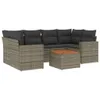 vidaXL 7-tlg. Garten-Sofagarnitur mit Kissen Grau Poly Produktbild-Vorschau 1
