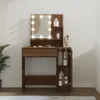 vidaXL Toaletný stolík s LED diódou hnedý dubový vzhľad Náhľad obrázku produktu 2
