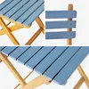 sweeek - Gartentisch aus Akazienholz, 2 Klappstühle - Blau Produktbild-Vorschau 5