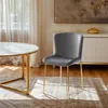 Chaise tissu design salle à manger avec pieds dorés Virin - Voir les images du produit 2