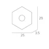 Plafoniera Moderna Hexagon Metallo Foglia Oro 1 Luce Led Anteprima dell’immagine prodotto 3