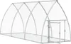 A silver metal chicken coop with a door. Produktbild-Vorschau