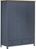 vidaXL Šatníková skriňa s 3 dverami Hill Grey 127x50x170 cm Náhľad obrázku produktu 5