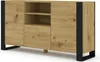A wooden sideboard with black legs against a white background. Náhled obrázku produktu