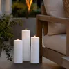 XXL LED Kerze - Outdoorkerze - H: 32,5cm/D: 10cm - Timer/Sensor - für Innen/Außen - weiß Produktbild-Vorschau