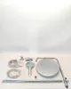 A collection of showerhead components laid out on a white surface. Produktbild-Vorschau