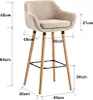 2er Set Barhocker mit Stoffbezug Und Holzgestell Produktbild-Vorschau 7