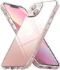 Two clear phone cases with a pink gradient are shown diagonally against a white background. Produktbild-Vorschau