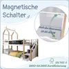 A bunk bed with a staircase and storage, featuring a chalkboard panel and a close-up of storage depth. Produktbild-Vorschau
