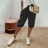 Damen Leinen-Shorts Sommer Knielang mit Kordelzug, Luftig Produktbild-Vorschau 2