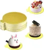 100 Stück 8cm Mousse Kuchen Bretter Gold Kuchenplatte Runde Produktbild-Vorschau 1