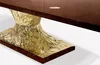 Casa Padrino Luxus Designer Esstisch Braun / Gold 450 x 150 Produktbild-Vorschau 2