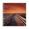 DEQORI Glasbild Echtglas 30x30 cm 'Steg ins Abendrot' Produktbild-Vorschau 2