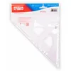 The image shows a transparent plastic packaging containing a triangular ruler. Náhľad obrázku produktu
