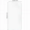 A diagram showing the dimensions of a screen protector. Produktbild-Vorschau
