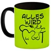 Alles wir KUHt Kaffeebecher Schwarz in grün zum Thema Produktbild-Vorschau 2