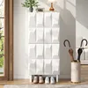 STILVORA Schuhschrank mit Relief, Sideboard mit 4 Türen, Produktbild-Vorschau 3