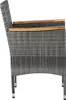 Side view of a single gray rattan armchair with wooden armrests. Náhľad obrázku produktu