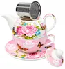 Teeservice Porzellantasse und Teekanne 400ml Geschenk für Produktbild-Vorschau 2