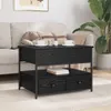 vidaXL Couchtisch Schwarz Eichen-Optik 70 x 50 x 54,5 cm Produktbild-Vorschau 4