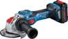 A Bosch angle grinder with a battery pack attached, shown against a white background. Voir les images du produit