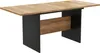 A rectangular dining table with a wood-effect top and black metal legs, shown against a white background. Anteprima dell’immagine prodotto