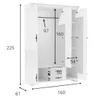 Kleiderschrank weiß 160x225x61 cm 5 Türen 2 Schubladen mit Produktbild-Vorschau 6