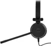 A black Jabra Evolve 30 II UC monaural headset with a microphone boom is shown against a white background. Produktbild-Vorschau