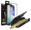 A screen protector kit for an iPhone, including the screen protector, an application tool, and packaging. Podgląd zdjęcia produktu