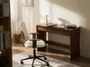BELIANI Schreibtisch Dunkelbraun Faserplatte 110 x 50 cm Produktbild-Vorschau 2