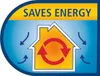 A graphic illustrating energy saving for a house. Produktbild-Vorschau