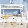 Merax Etagenbett mit Rollbett & Leiterschrank, Kinderbett Produktbild-Vorschau 1