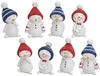 Schneemann blaue Mützen 8er Set je 5 cm Produktbild-Vorschau 1