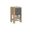 A wooden bedside table with a gray drawer and a shelf with books. Podgląd zdjęcia produktu