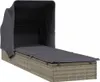 vidaXL Sonnenliege mit Faltdach Grau 213x63x97 cm Poly Produktbild-Vorschau 4